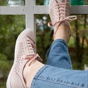 Women's Pink Lace-Up Sneakers